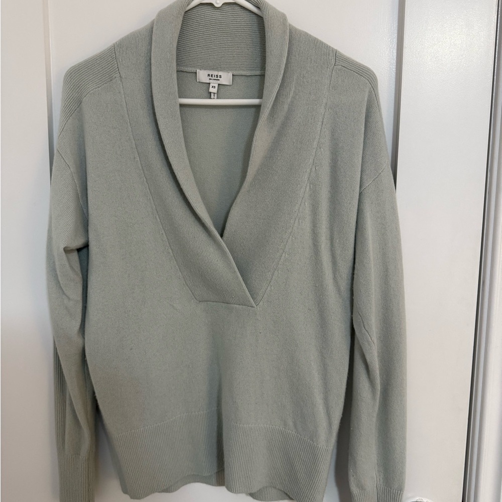 Reiss Light Green Cowl Neck Sweater